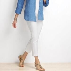 Chico’s So Slimming Brigitte Slim Leg Crop Pants Alabaster White Size Small NWT